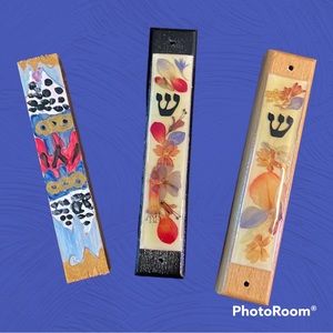 Mezuzahs - lot of 3 - wood